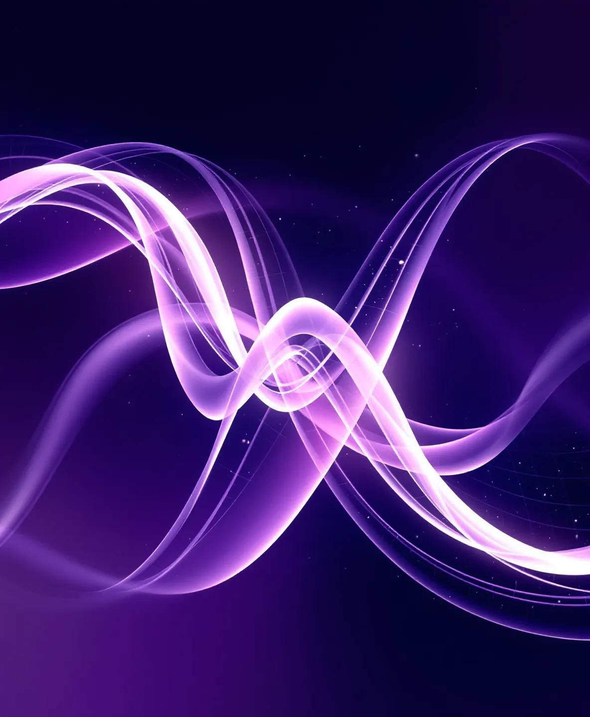 Abstract dusk-toned illustration of three signaling waveforms merging into one